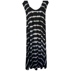 Tie Die Short Sleeve‎ Super Soft BOHO Maxi Oversized Comfort Dress, M/L